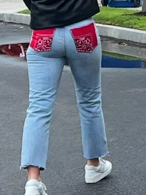 GAP Red Bandana jeans